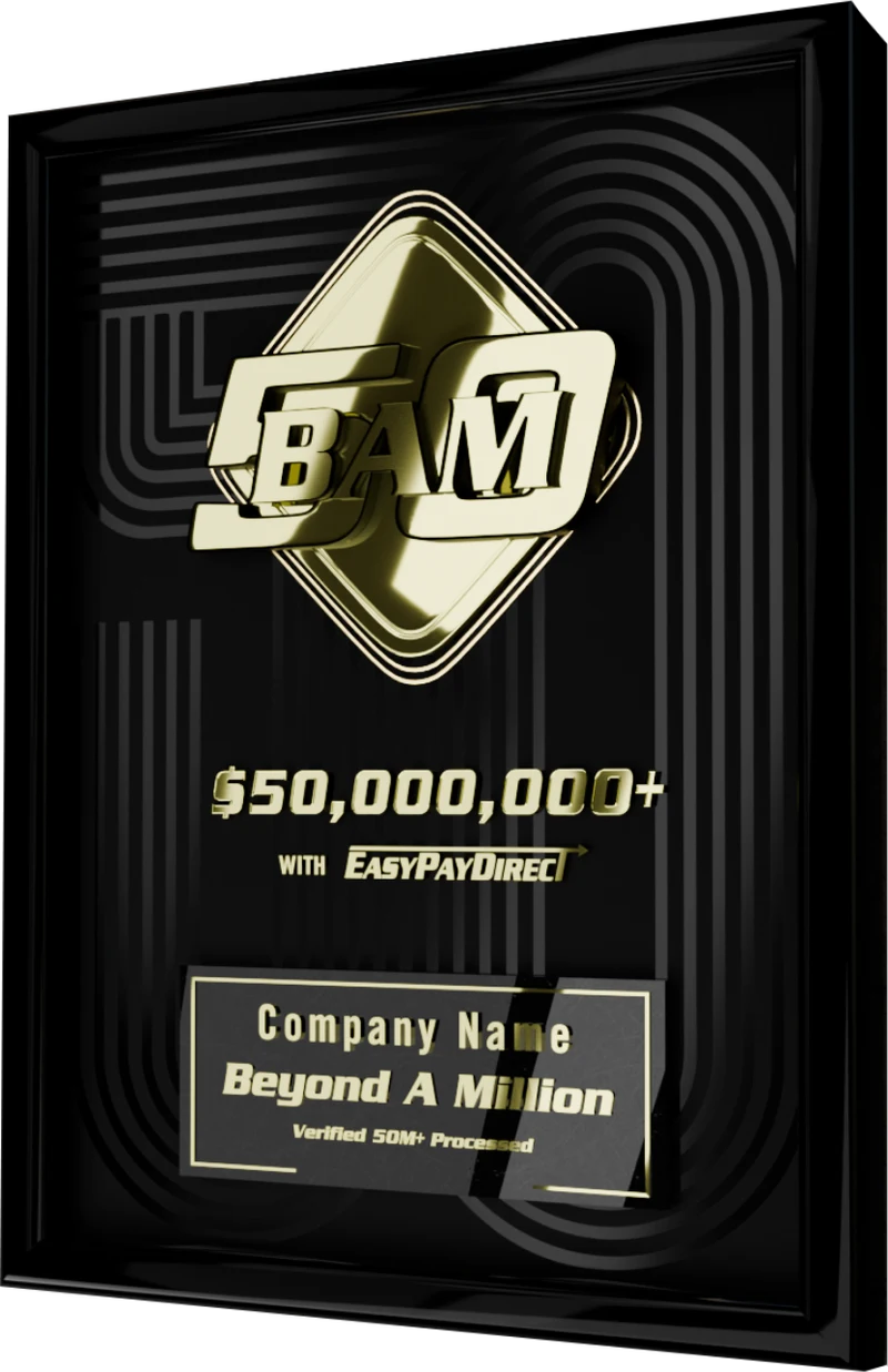 Beyond a Million Award plaque, engraved and lit against a dark background